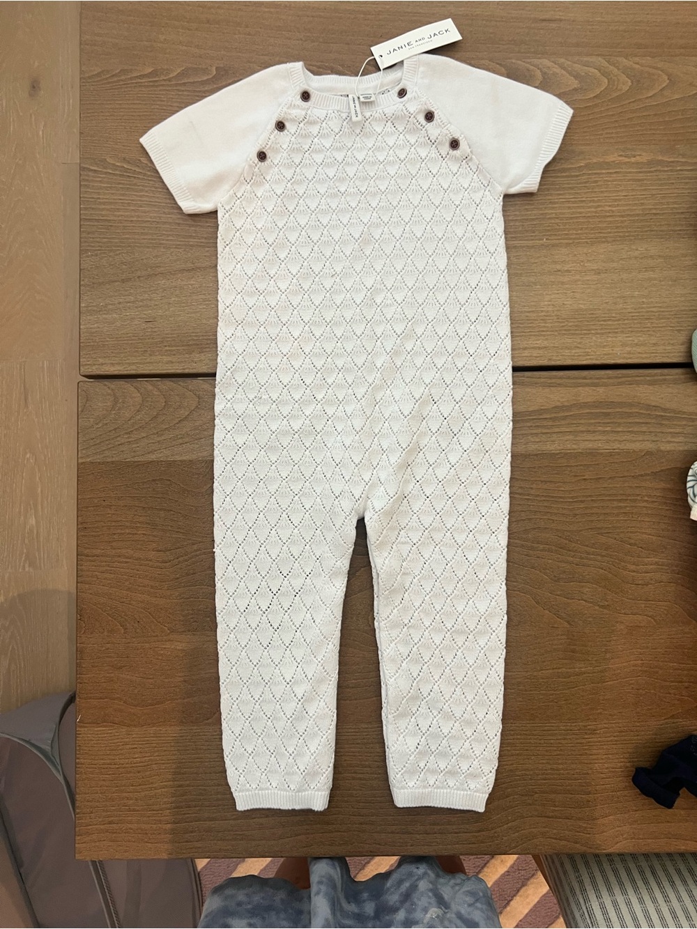 Janie and Jack Cream Knit One-Piece